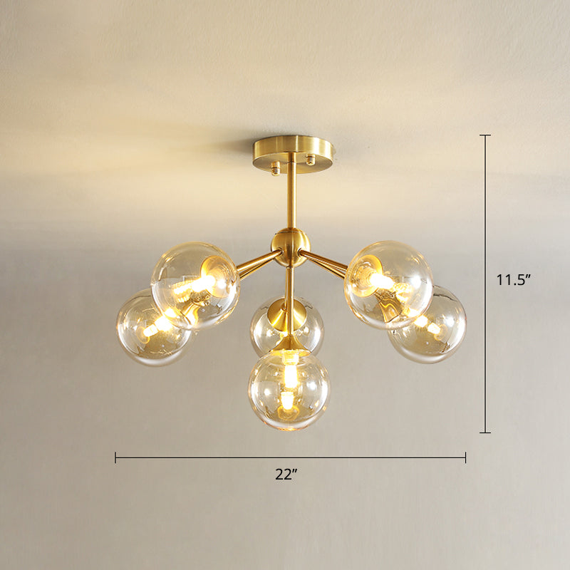 Modern Gold Branch Glass Ceiling Light