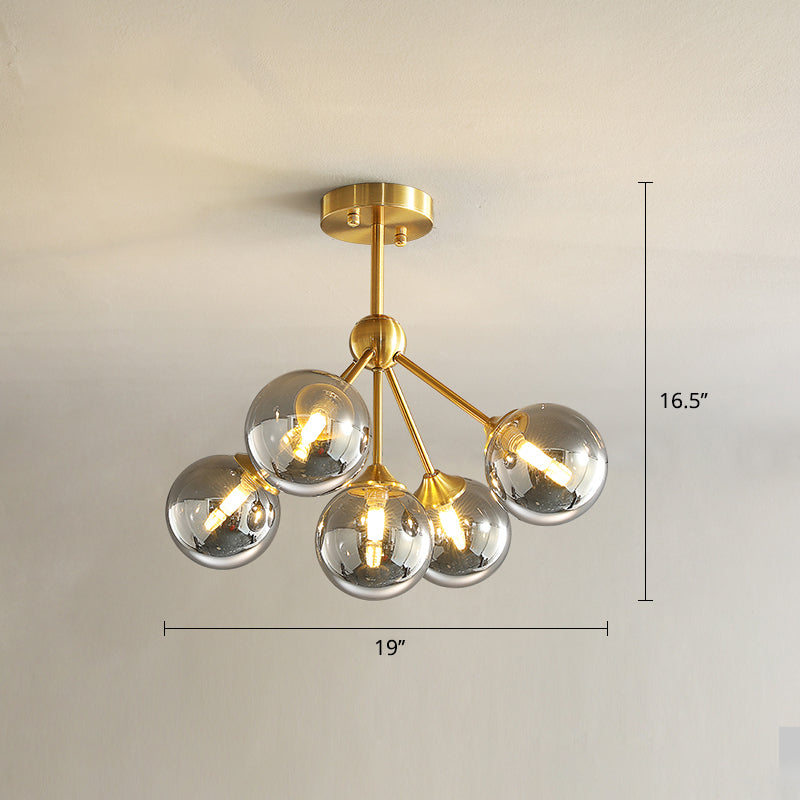 Modern Gold Branch Glass Ceiling Light