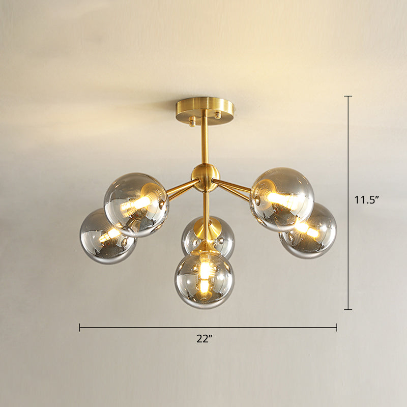 Modern Gold Branch Glass Ceiling Light