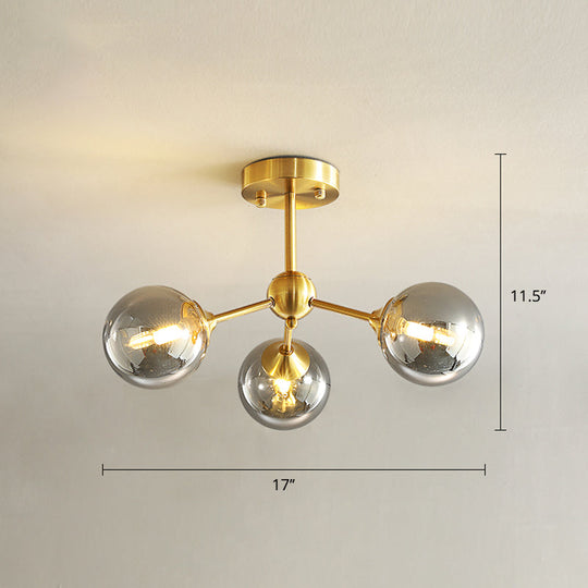 Modern Gold Branch Glass Ceiling Light