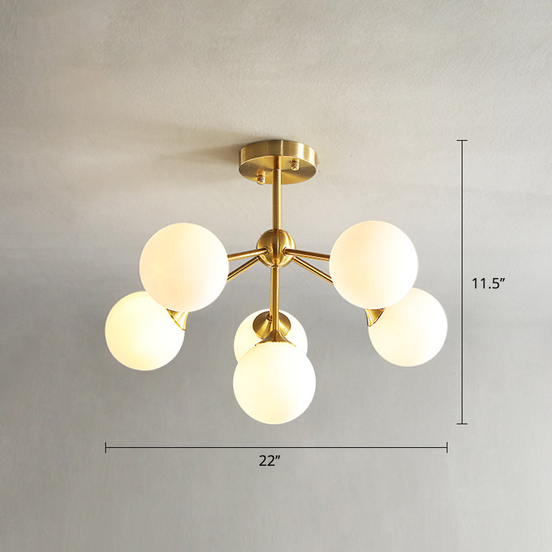 Modern Gold Branch Glass Ceiling Light