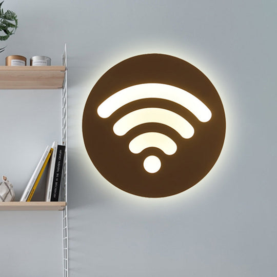 White Acrylic Sconce Light: Slim Panel Wall Light For Kindergarten Baby Bedroom / Wifi