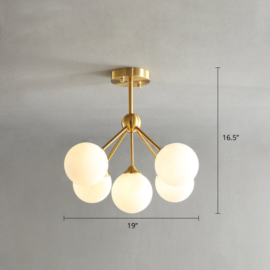 Modern Gold Branch Glass Ceiling Light