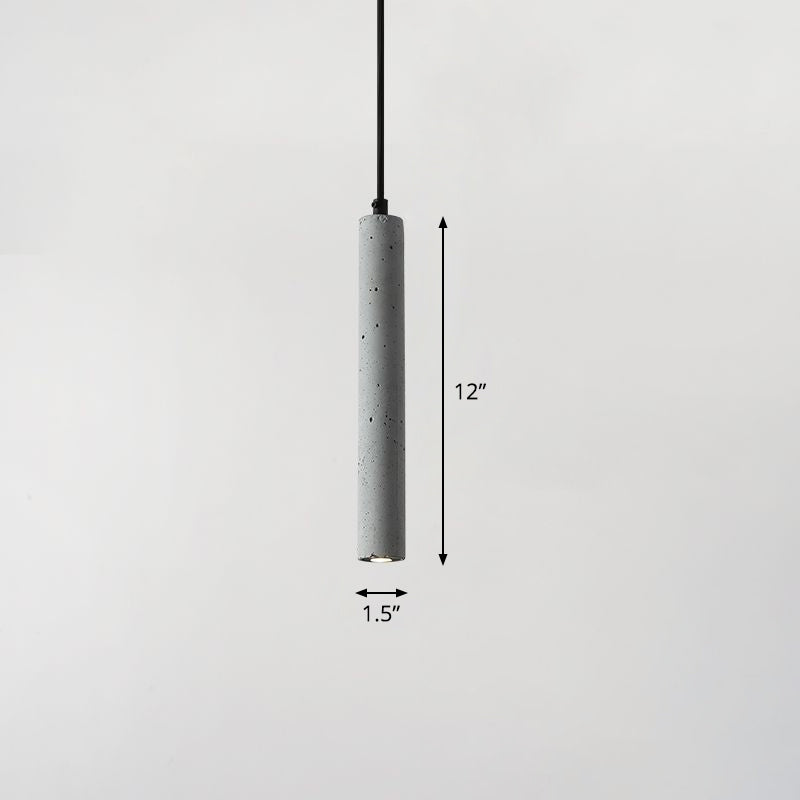 Sleek Terrazzo Led Suspension Light: Tubular Bedside Down Lighting Pendant With Simplicity Fixture