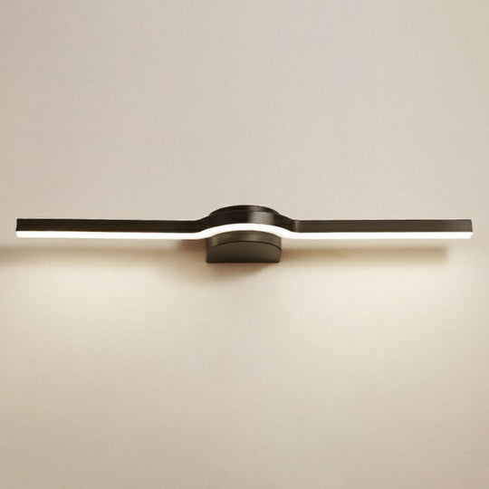 Modern Led Vanity Lighting Fixture - Simplicity Linear Acrylic Bathroom Wall Sconce Black / 16 White