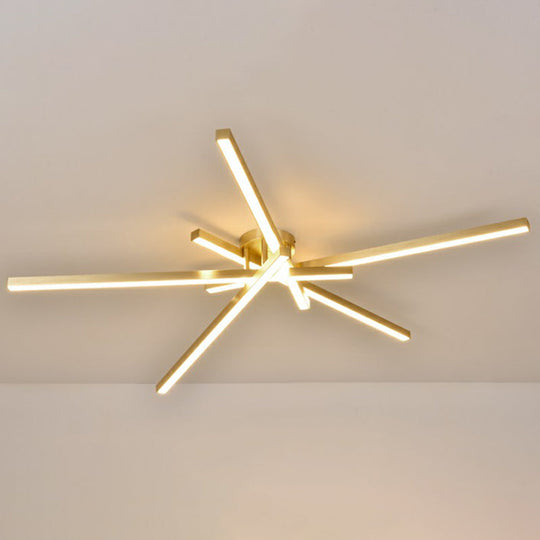 Sleek LED Semi Flush Mount Ceiling Light Fixture for Living Room, Minimalist Metal Design