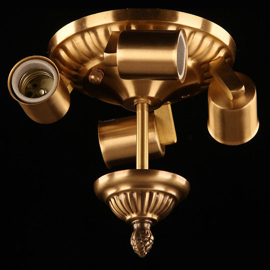 Minimalist Frosted Glass Brass Flushmount Ceiling Light for Dining Room