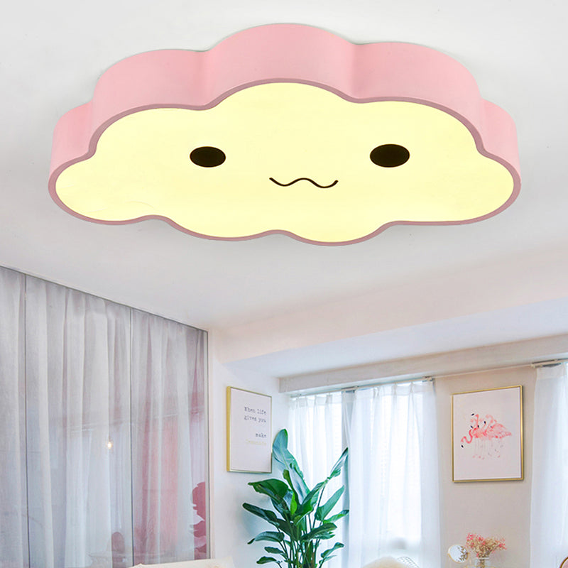 Plafonnier nuage rose pour chambre d'enfant ou bureau - Luminaire en métal