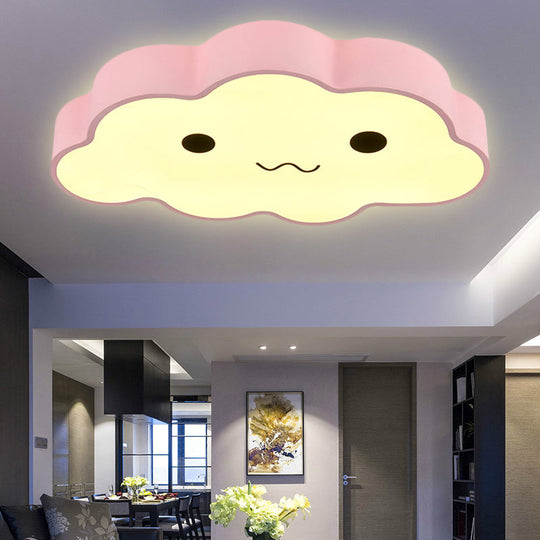 Plafonnier nuage rose pour chambre d'enfant ou bureau - Luminaire en métal