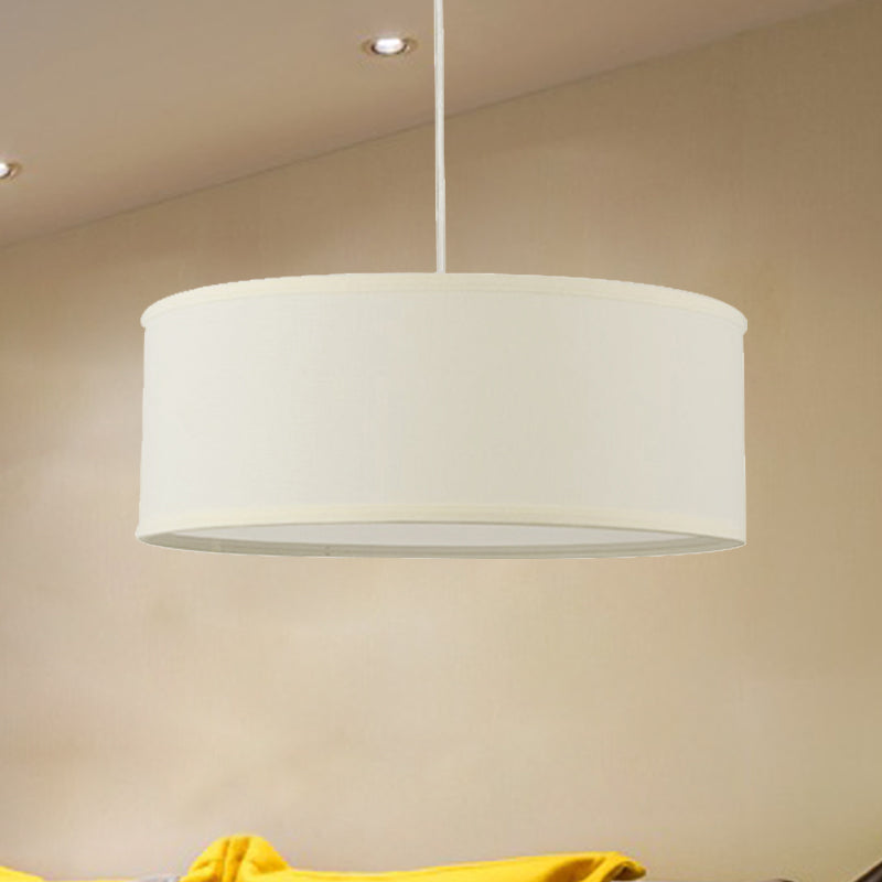 Contemporary White Led Hanging Pendant Lamp - 12/16/19.5 Dia Cylinder Suspension / 19.5