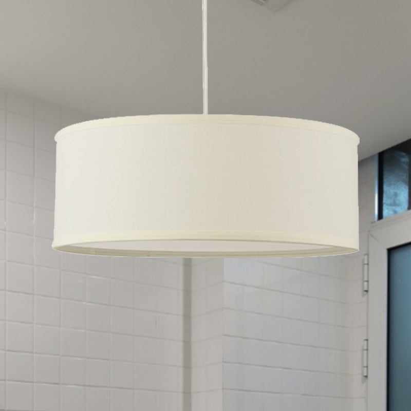 Contemporary White Led Hanging Pendant Lamp - 12/16/19.5 Dia Cylinder Suspension / 12