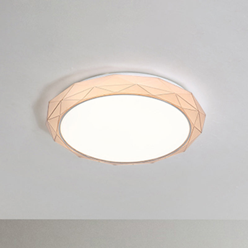 Nordic Diamond Flush Ceiling Light with LED, 16"/19.5" Diameter, in White/Pink/Blue Shades