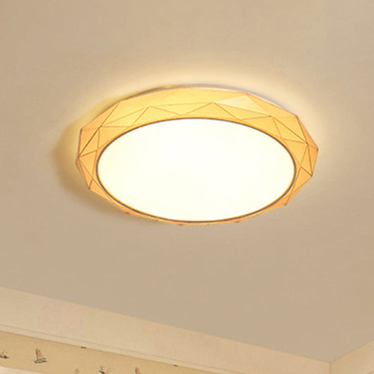 Nordic Diamond Flush Ceiling Light With Led 16/19.5 Diameter In White/Pink/Blue Shades Gold / 16