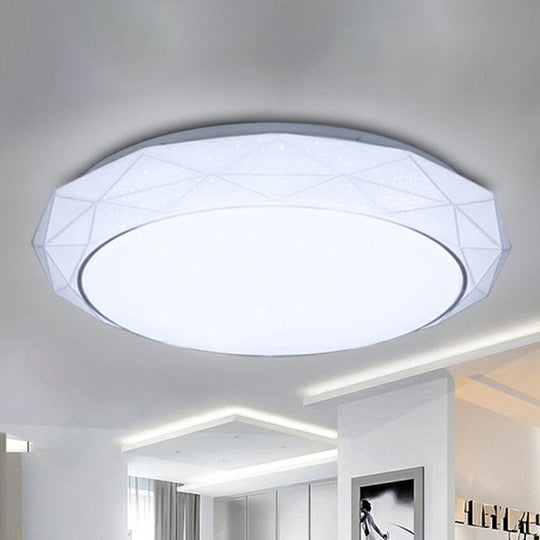 Nordic Diamond Flush Ceiling Light with LED, 16"/19.5" Diameter, in White/Pink/Blue Shades