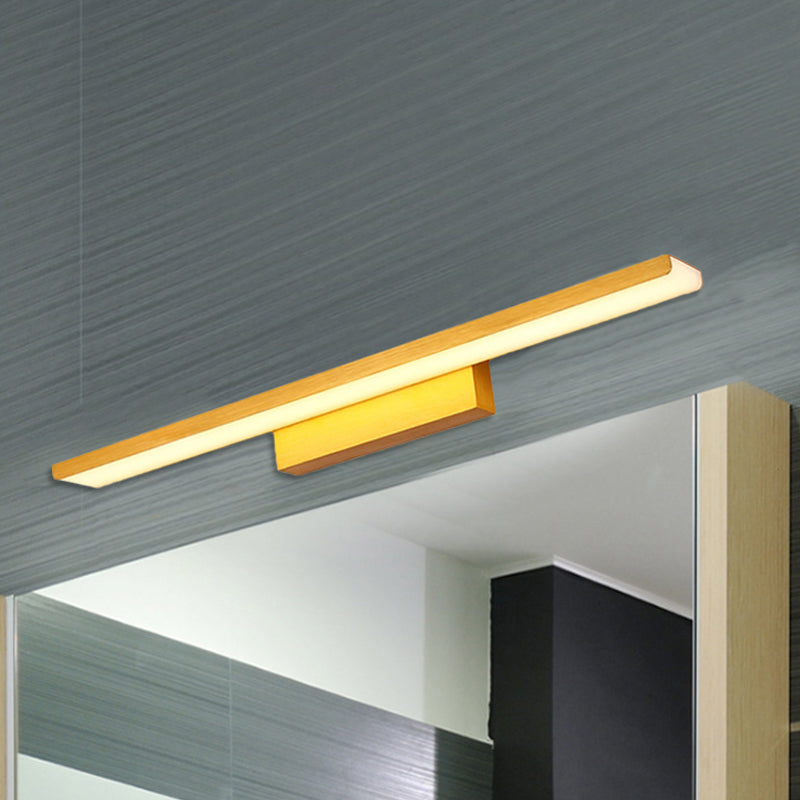 Modern Rectangle Led Vanity Light - Wall Mounted Aluminum Slim Fixture In Warm/White For Bathroom