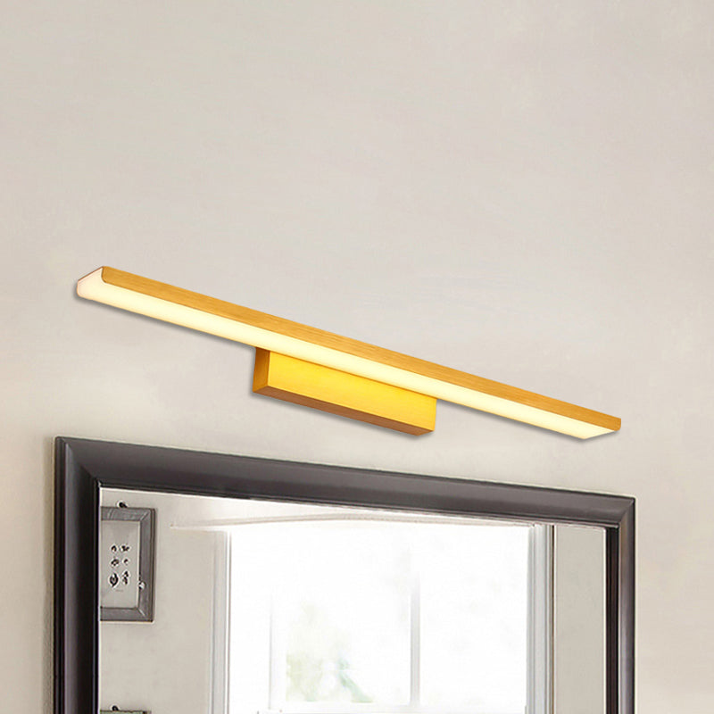 Modern Rectangle Led Vanity Light - Wall Mounted Aluminum Slim Fixture In Warm/White For Bathroom