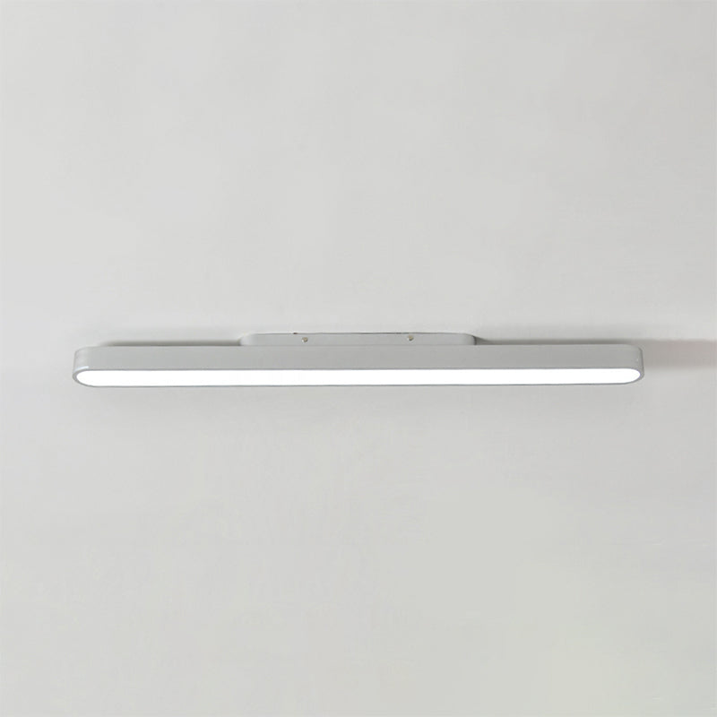 Modern Black/Silver Oval LED Flush Light for Office - 23.5"/35.5"/47" Wide