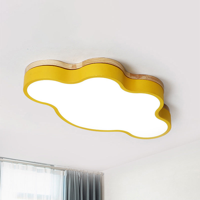 Macaron Loft Led Ceiling Lamp: Acrylic Cloud Shape Flush Light For Kids Bedroom