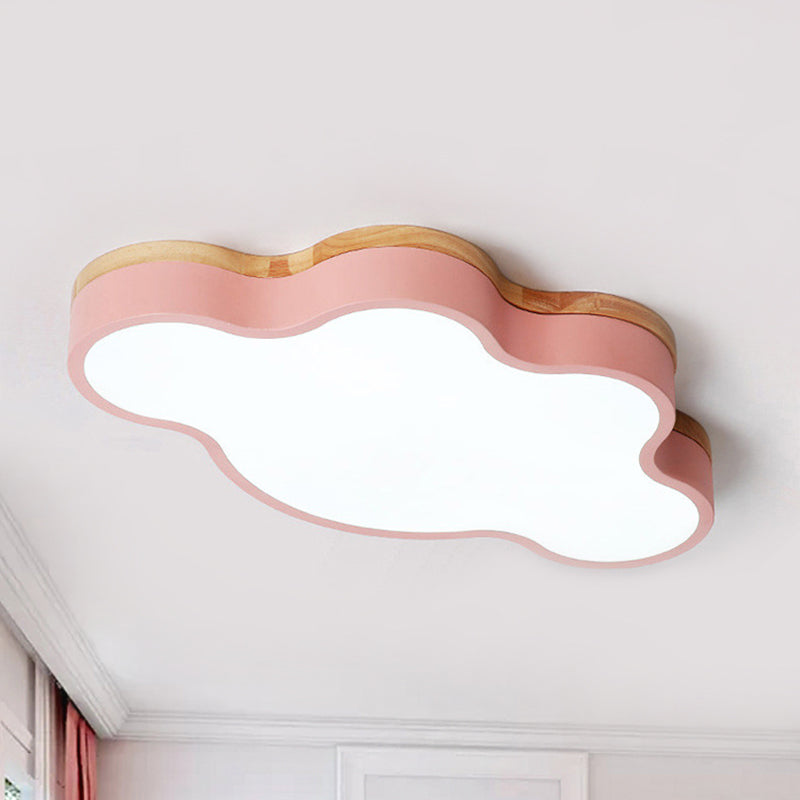 Macaron Loft Led Ceiling Lamp: Acrylic Cloud Shape Flush Light For Kids Bedroom