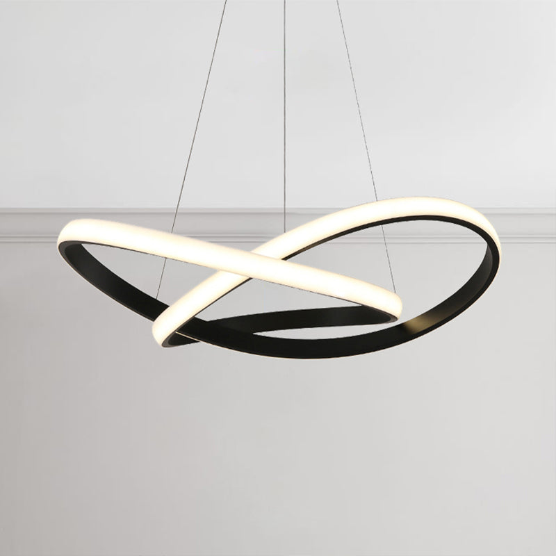 Sleek Curves Ceiling Light: Modern Led Chandelier Pendant In Warm/White Light Seamless Design