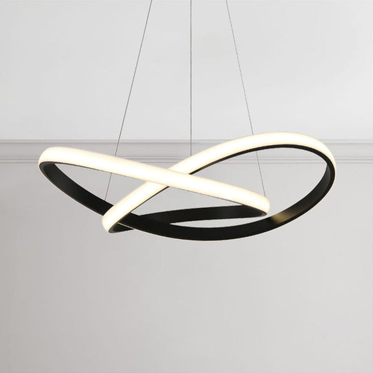 Sleek Curves Ceiling Light: Modern Led Chandelier Pendant In Warm/White Light Seamless Design