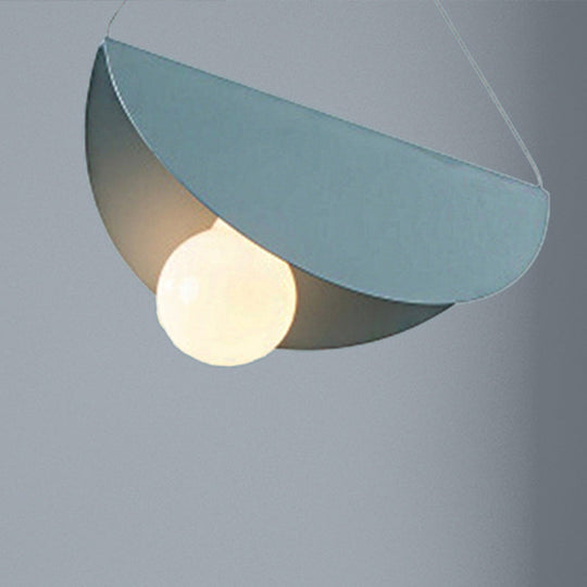 Nordic Style Fold Circle Pendant Light - Metal Suspension For Corridor And Cafe