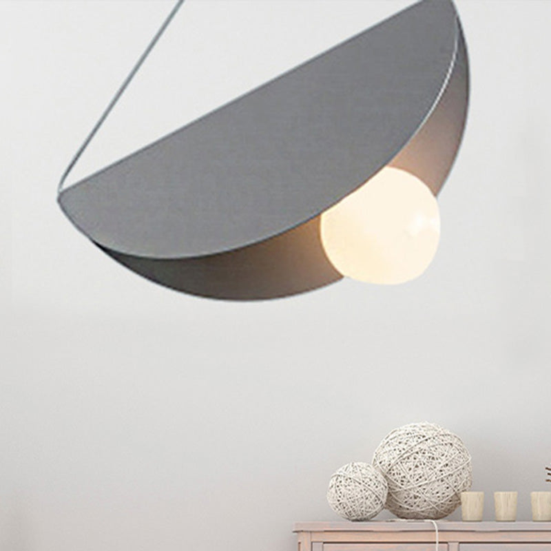 Nordic Style Fold Circle Pendant Light - Metal Suspension For Corridor And Cafe