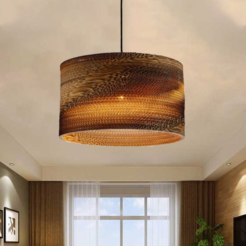 Modern Asian Drum Shade Ceiling Pendant Light For Restaurant Dining Room