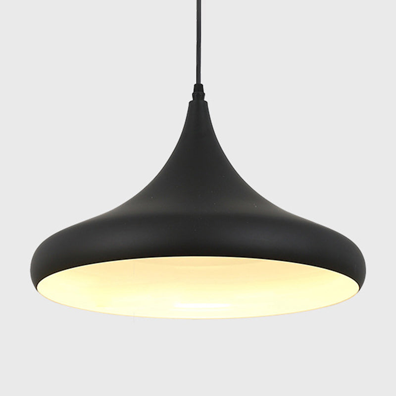 Modern Nordic Pendant Light – 1-Light Metallic Suspension Fixture in Black