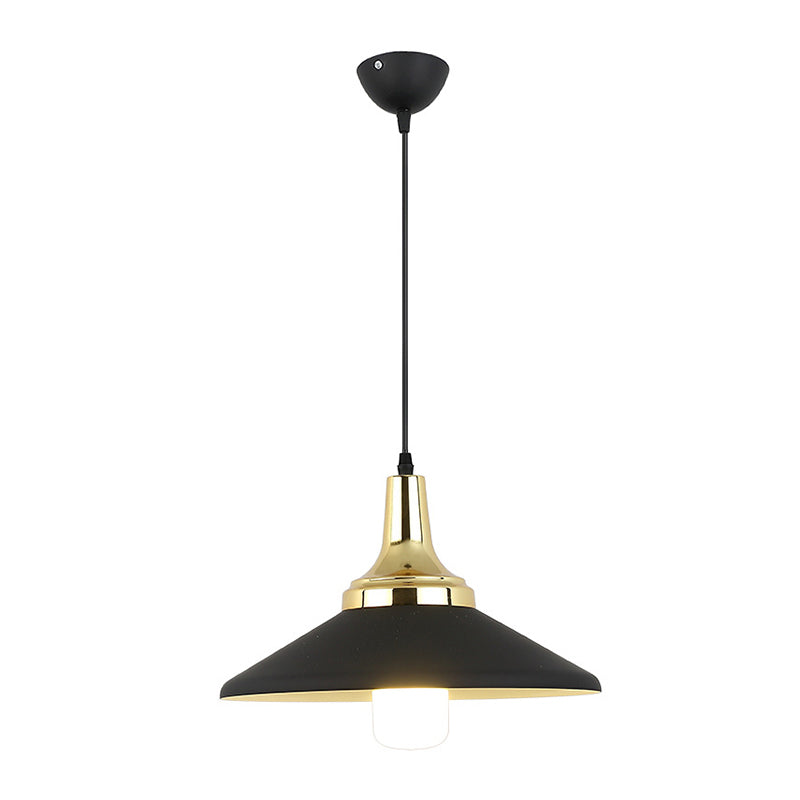 Modern Nordic Pendant Light – 1-Light Metallic Suspension Fixture in Black