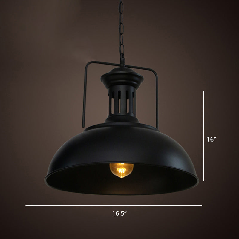 Simplicity Single-Bulb Iron Pot Cover Hanging Lamp - Stylish Restaurant Ceiling Lighting Fixture