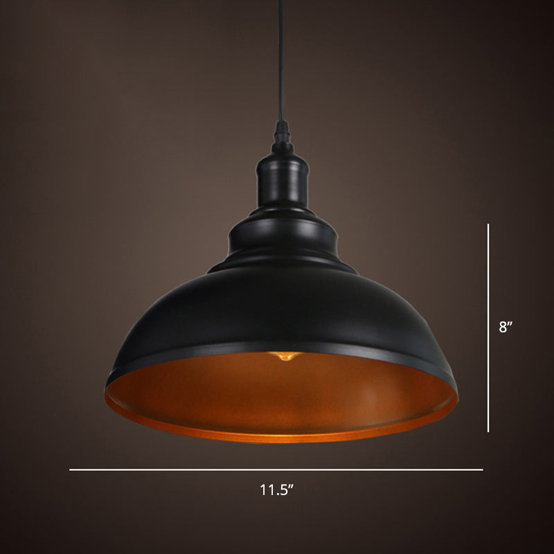 Simplicity Single-Bulb Iron Pot Cover Hanging Lamp - Stylish Restaurant Ceiling Lighting Fixture