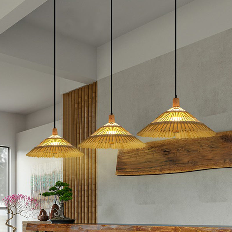 Bamboo Chinoiserie Pendant Light - 1 Head Suspension Lighting for Restaurants