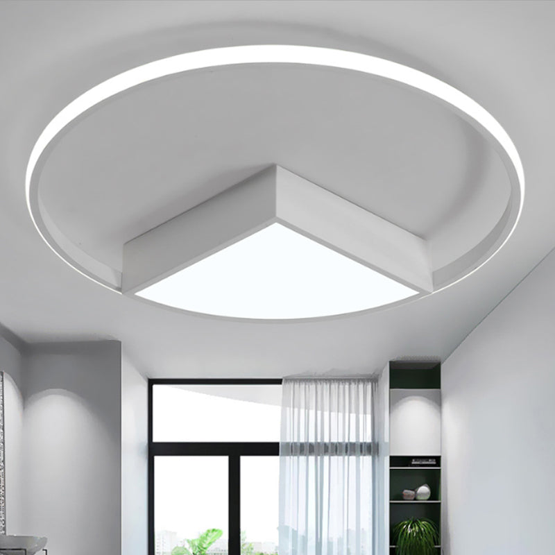 16"/19.5"/23.5" Wide Acrylic Flushmount LED Ceiling Light in Black/White with Warm/White Lighting