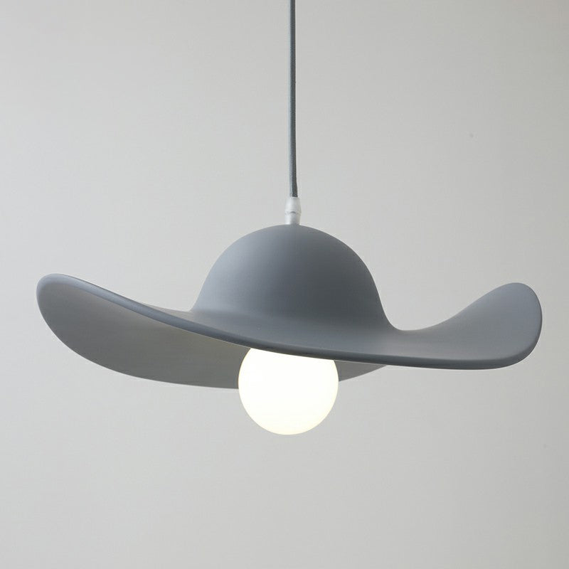 Stylish Wide-Brimmed Hat Pendant Lamp for Minimalist Living Room Decor