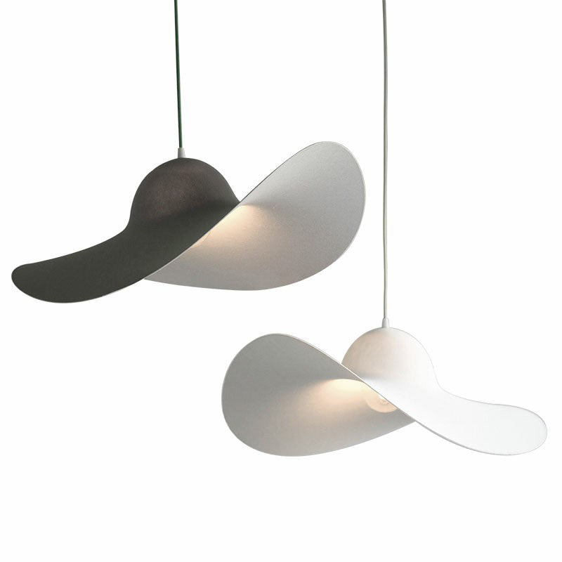 Stylish Wide-Brimmed Hat Pendant Lamp for Minimalist Living Room Decor