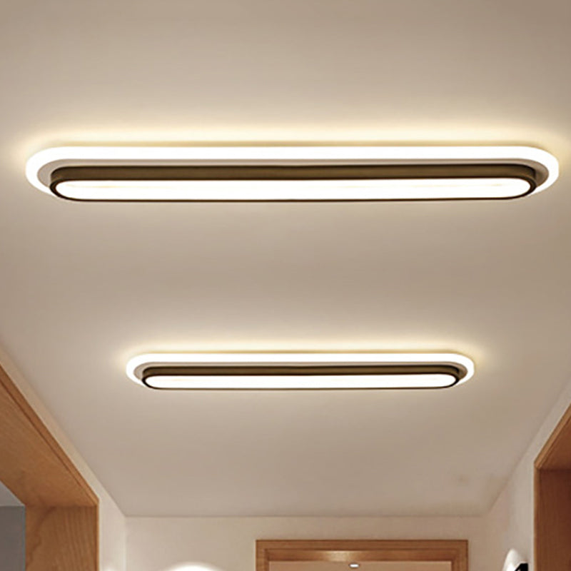 Contemporary Led Oval Ceiling Light With White/Warm Acrylic Diffuser - 19/23/31 Wide