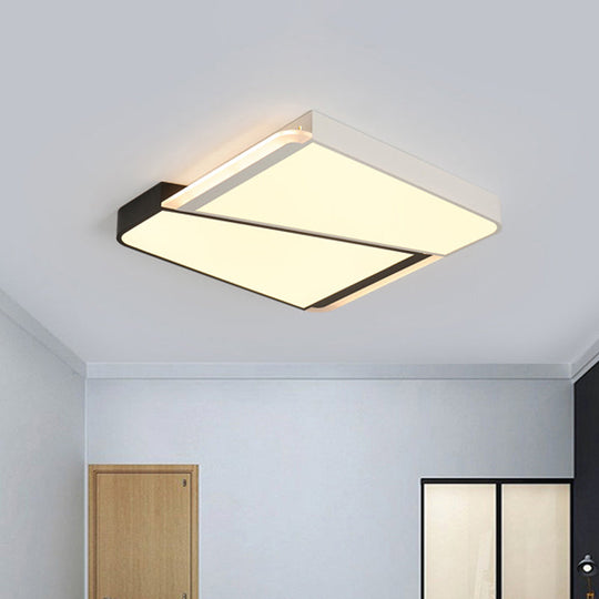 Simple Style White LED Flush Mount Light with Acrylic Shade - 18"/23.5" for Bedroom in Warm/White