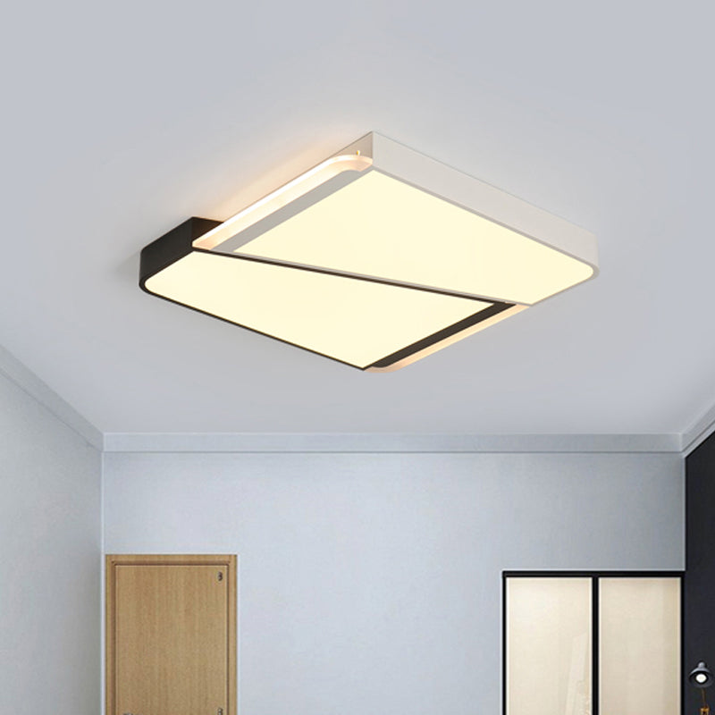 Simple Style White Led Flush Mount Light With Acrylic Shade - 18/23.5 For Bedroom In Warm/White / 18