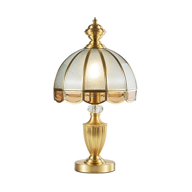 Bronze Hemispherical Night Light - Colonial Frosted Glass Table Lamp