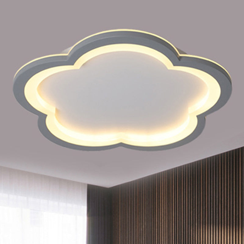 Simplicity LED Ceiling Light Fixture with Acrylic Diffuser- Flower Metal Flush Light in White/Warm Light, 10"/14.5"/19"/23.5" Wide