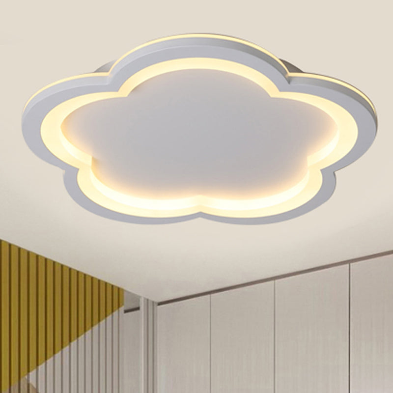 Simplicity LED Ceiling Light Fixture with Acrylic Diffuser- Flower Metal Flush Light in White/Warm Light, 10"/14.5"/19"/23.5" Wide