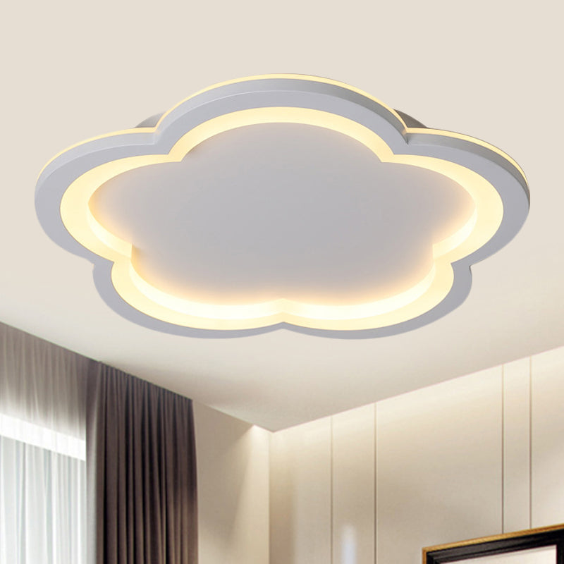 Simplicity LED Ceiling Light Fixture with Acrylic Diffuser- Flower Metal Flush Light in White/Warm Light, 10"/14.5"/19"/23.5" Wide