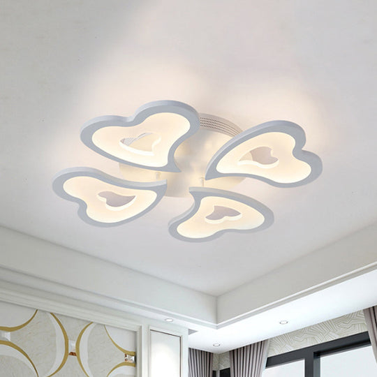 Hearts Bedroom LED Flush Lamp - Modern Ceiling Mount Light Fixture