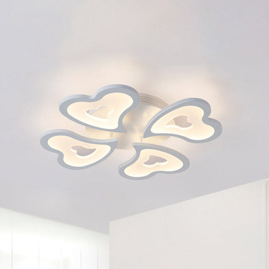 Hearts Bedroom LED Flush Lamp - Modern Ceiling Mount Light Fixture