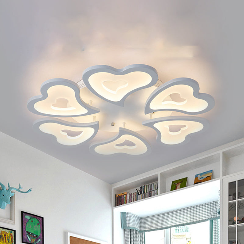 Hearts Bedroom LED Flush Lamp - Modern Ceiling Mount Light Fixture