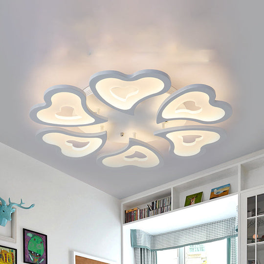 Hearts Bedroom Led Flush Lamp - Modern Ceiling Mount Light Fixture 6 / White Natural