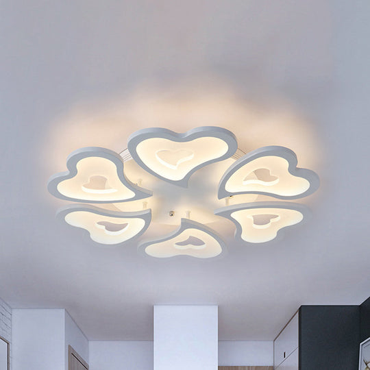 Hearts Bedroom LED Flush Lamp - Modern Ceiling Mount Light Fixture