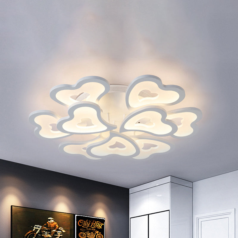 Hearts Bedroom LED Flush Lamp - Modern Ceiling Mount Light Fixture