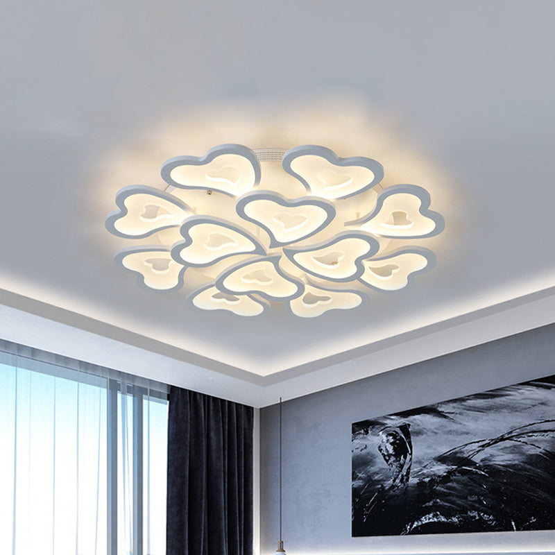 Hearts Bedroom LED Flush Lamp - Modern Ceiling Mount Light Fixture